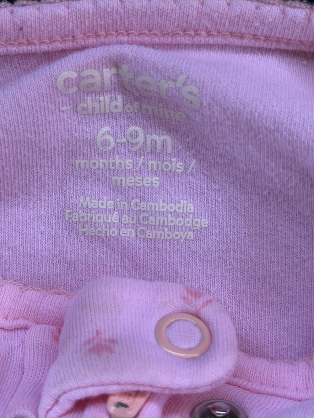 Carter's Pink 'Little Sister' Footed Fleece One-Piece - Picture 4 of 6
